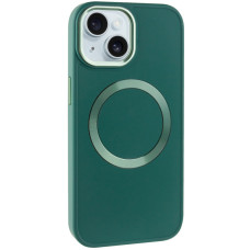 TPU чохол Bonbon Metal Style with MagSafe для Apple iPhone 15 (6.1) - Зелений / Pine green