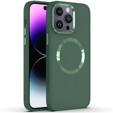 TPU чохол Bonbon Metal Style with MagSafe для Apple iPhone 15 Pro (6.1) - Зелений / Pine green