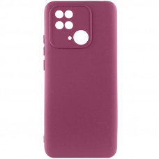 Чохол Silicone Cover Lakshmi Full Camera (AAA) для Xiaomi Redmi 10C - Бордовий / Plum