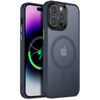 TPU+PC чохол Metal Buttons with MagSafe Colorful для Apple iPhone 12 Pro / 12 (6.1) - Синій