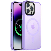 Чехол Metal Buttons with MagSafe Colorful для Apple iPhone 12 Pro / 12 (6.1) - Сиреневый