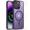 Чехол Metal Buttons with MagSafe Colorful для Apple iPhone 12 Pro / 12 (6.1) - Темно-фиолетовый / Dark Purple