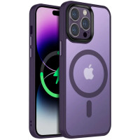 TPU+PC чохол Metal Buttons with MagSafe Colorful для Apple iPhone 12 Pro Max (6.7) - Темно-фіолетовий