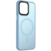 Чехол Metal Buttons with MagSafe Colorful для Apple iPhone 13 (6.1) - Голубой