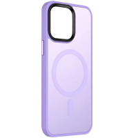 TPU+PC чохол Metal Buttons with MagSafe Colorful для Apple iPhone 13 (6.1) - Бузковий