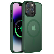 Чехол Metal Buttons with MagSafe Colorful для Apple iPhone 14 Pro Max (6.7) - Зеленый / Dark Green