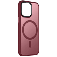 Чехол Metal Buttons with MagSafe Colorful для Apple iPhone 15 (6.1) - Бордовый / Wine Red