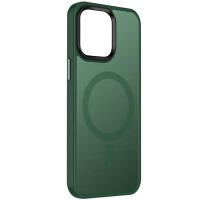 Чехол Metal Buttons with MagSafe Colorful для Apple iPhone 15 Plus (6.7) - Зеленый / Dark Green