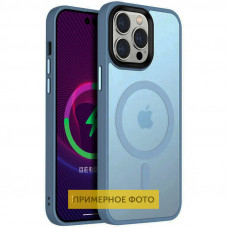 TPU+PC чохол Metal Buttons with MagSafe Colorful для Apple iPhone 16 (6.1) - Блакитний