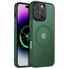 Чехол Metal Buttons with MagSafe Colorful для Apple iPhone 16 Pro (6.3) - Зеленый / Dark Green