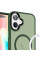 Чехол Metal Buttons with MagSafe Colorful для Apple iPhone 16 Plus (6.7) - Зеленый / Dark Green - фото