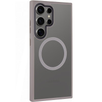 TPU+PC чохол Metal Buttons with MagSafe Colorful для Samsung Galaxy S25 Ultra - Сірий / Grey