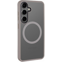 TPU+PC чохол Metal Buttons with MagSafe Colorful для Samsung Galaxy S25 - Сірий / Grey