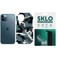 Захисна плівка SKLO Back (на задню панель+грані без кутів) Camo для Apple iPhone 7 / 8 (4.7) - Блакитний / Army Blue