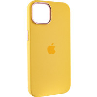 Чехол Silicone Case Metal Buttons (AA) для Apple iPhone 12 Pro / 12 (6.1) - Желтый / Sunglow