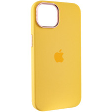 Чехол Silicone Case Metal Buttons (AA) для Apple iPhone 12 Pro / 12 (6.1) - Желтый / Sunglow