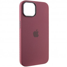 Чехол Silicone Case Metal Buttons (AA) для Apple iPhone 12 Pro Max (6.7) - Бордовый / Plum