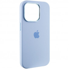 Чехол Silicone Case Metal Buttons (AA) для Apple iPhone 13 Pro Max (6.7) - Голубой / Blue Fog