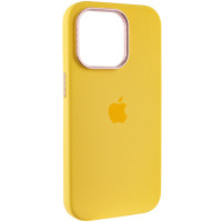 Чехол Silicone Case Metal Buttons (AA) для Apple iPhone 13 Pro Max (6.7) - Желтый / Sunglow