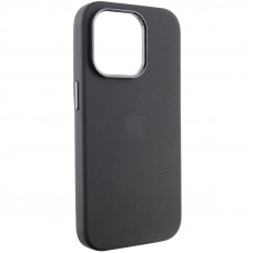 Чехол Silicone Case Metal Buttons (AA) для Apple iPhone 13 Pro Max (6.7) - Черный / Black