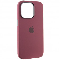 Чехол Silicone Case Metal Buttons (AA) для Apple iPhone 13 Pro (6.1) - Бордовый / Plum