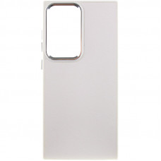 Шкіряний чохол Bonbon Leather Metal Style для Samsung Galaxy S22 Ultra - Білий / White