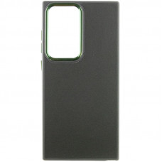 Шкіряний чохол Bonbon Leather Metal Style для Samsung Galaxy S23 Ultra - Зелений / Army green