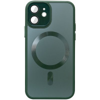 Чехол TPU+Glass Sapphire Midnight with MagSafe для Apple iPhone 12 (6.1) - Зеленый / Forest green