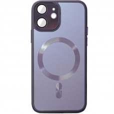 Чехол TPU+Glass Sapphire Midnight with MagSafe для Apple iPhone 12 (6.1) - Фиолетовый / Deep Purple