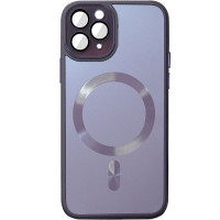 Чехол TPU+Glass Sapphire Midnight with MagSafe для Apple iPhone 12 Pro Max (6.7) - Фиолетовый / Deep Purple