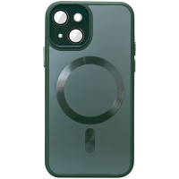 Чехол TPU+Glass Sapphire Midnight with MagSafe для Apple iPhone 14 (6.1) - Зеленый / Forest green