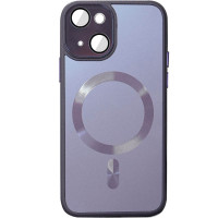 Чехол TPU+Glass Sapphire Midnight with MagSafe для Apple iPhone 14 (6.1) - Фиолетовый / Deep Purple