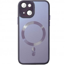 Чехол TPU+Glass Sapphire Midnight with MagSafe для Apple iPhone 14 (6.1) - Фиолетовый / Deep Purple