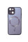 Чехол TPU+Glass Sapphire Midnight with MagSafe для Apple iPhone 14 (6.1) - Фиолетовый / Deep Purple - фото