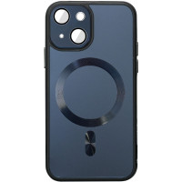 Чехол TPU+Glass Sapphire Midnight with MagSafe для Apple iPhone 14 (6.1) - Черный / Black