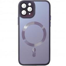 Чехол TPU+Glass Sapphire Midnight with MagSafe для Apple iPhone 15 Pro (6.1) - Фиолетовый / Deep Purple