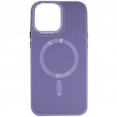 Кожаный чехол Bonbon Leather Metal Style with MagSafe для Apple iPhone 11 (6.1) - Серый / Lavender