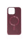 Шкіряний чохол Bonbon Leather Metal Style with MagSafe для Apple iPhone 11 Pro Max (6.5) - Бордовий / Plum