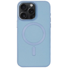 Кожаный чехол Bonbon Leather Metal Style with MagSafe для Apple iPhone 11 Pro Max (6.5) - Голубой / Mist blue