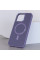 Шкіряний чохол Bonbon Leather Metal Style with MagSafe для Apple iPhone 12 Pro / 12 (6.1) - Сірий / Lavender - фото