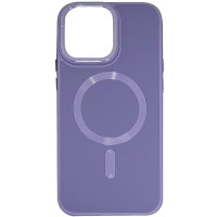 Шкіряний чохол Bonbon Leather Metal Style with MagSafe для Apple iPhone 12 Pro / 12 (6.1) - Сірий / Lavender