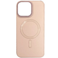 Кожаный чехол Bonbon Leather Metal Style with MagSafe для Apple iPhone 12 Pro Max (6.7) - Розовый / Light pink