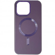 Шкіряний чохол Bonbon Leather Metal Style with MagSafe для Apple iPhone 13 Pro (6.1) - Фіолетовий / Dark Purple