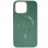 Шкіряний чохол Bonbon Leather Metal Style with MagSafe для Apple iPhone 13 (6.1) - Зелений / Pine green