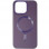 Кожаный чехол Bonbon Leather Metal Style with MagSafe для Apple iPhone 13 (6.1) - Фиолетовый / Dark Purple