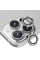 Защитное стекло Metal Sparkles на камеру (в упак.) для Apple iPhone 15 Pro (6.1) /15 Pro Max (6.7) - Серебряный / Silver - фото