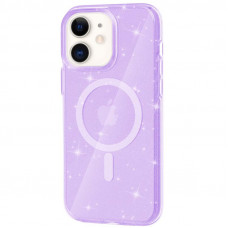 Чехол TPU Galaxy Sparkle (MagFit) для Apple iPhone 11 (6.1) - Purple+Glitter