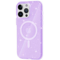 Чохол TPU Galaxy Sparkle (MagFit) для Apple iPhone 12 Pro Max (6.7) - Purple+Glitter