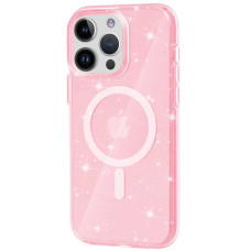 Чохол TPU Galaxy Sparkle (MagFit) для Apple iPhone 16 Pro Max (6.9) - Pink+Glitter
