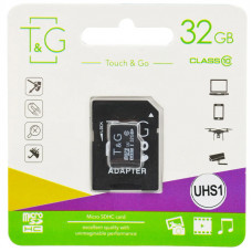 Карта памяти T&G microSDHC (UHS-1) 32 GB class 10 (с адаптером) - Черный